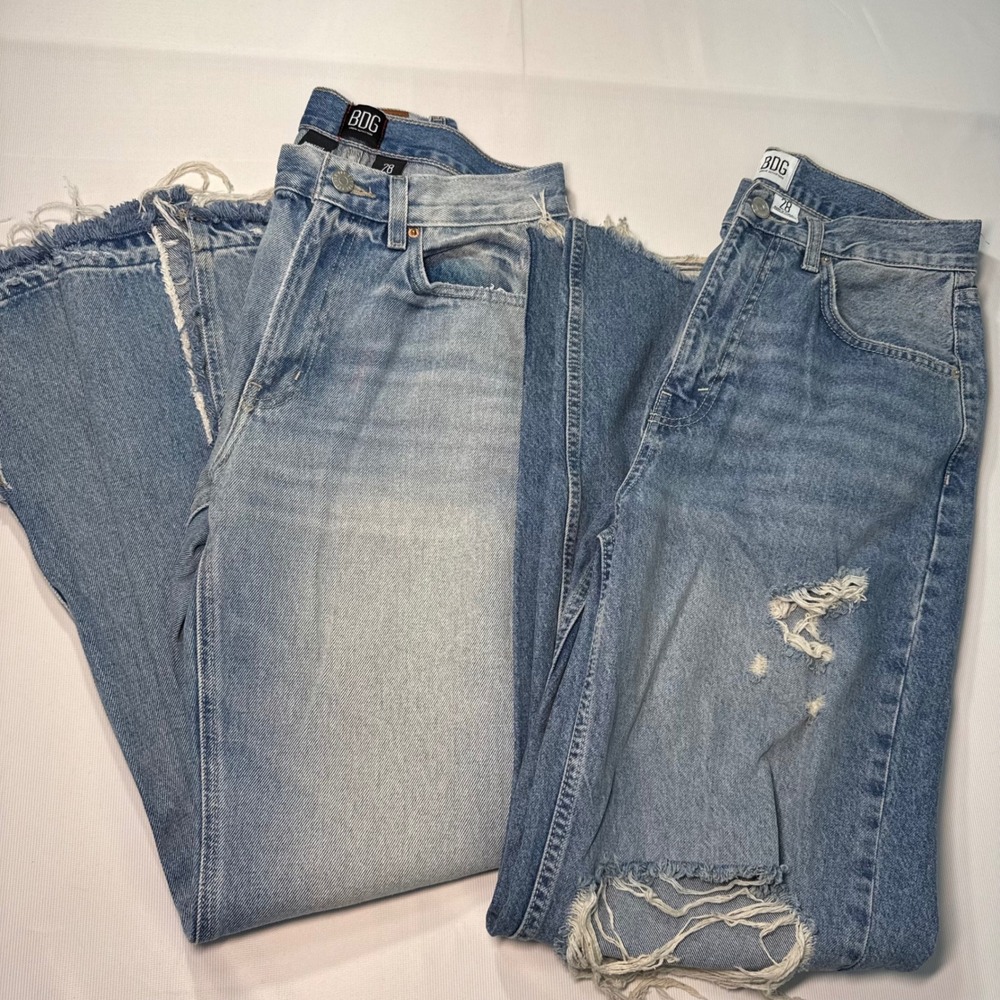 BDG Urban Outfitters High-Rise Baggy and Bootcut Distressed Jeans Bundle Size 28